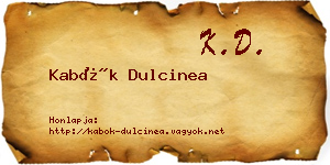 Kabók Dulcinea névjegykártya